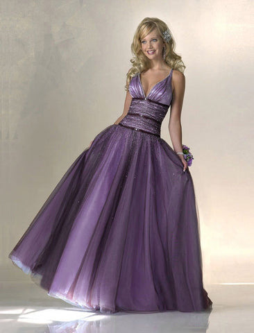 Evening dress purple